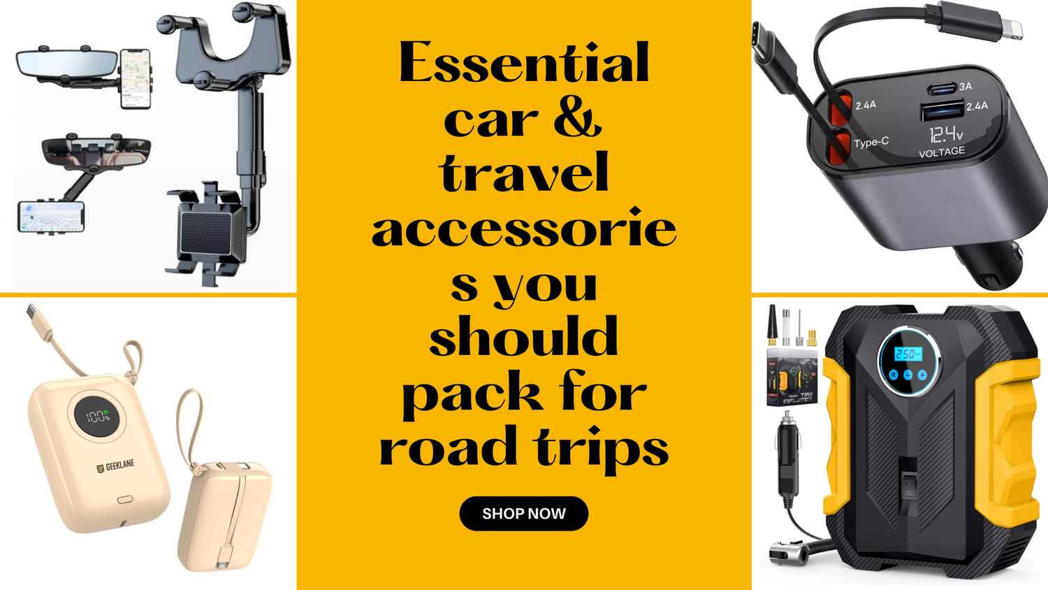 Essential car & travel accessories you should pack for road trips