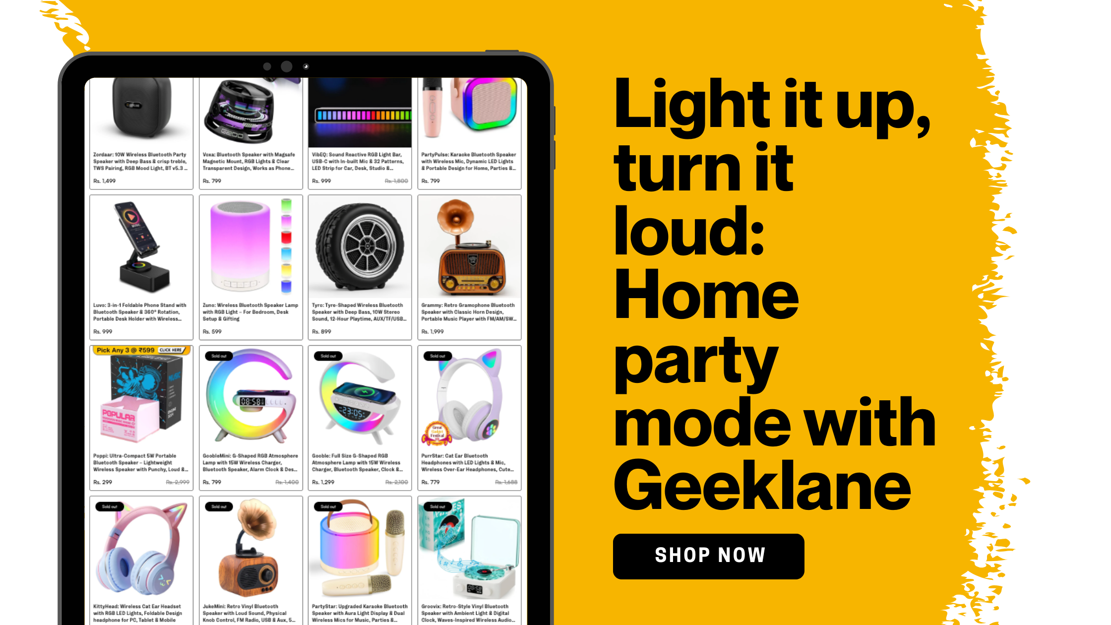 Light it up, turn it loud: Home party mode with Geeklane