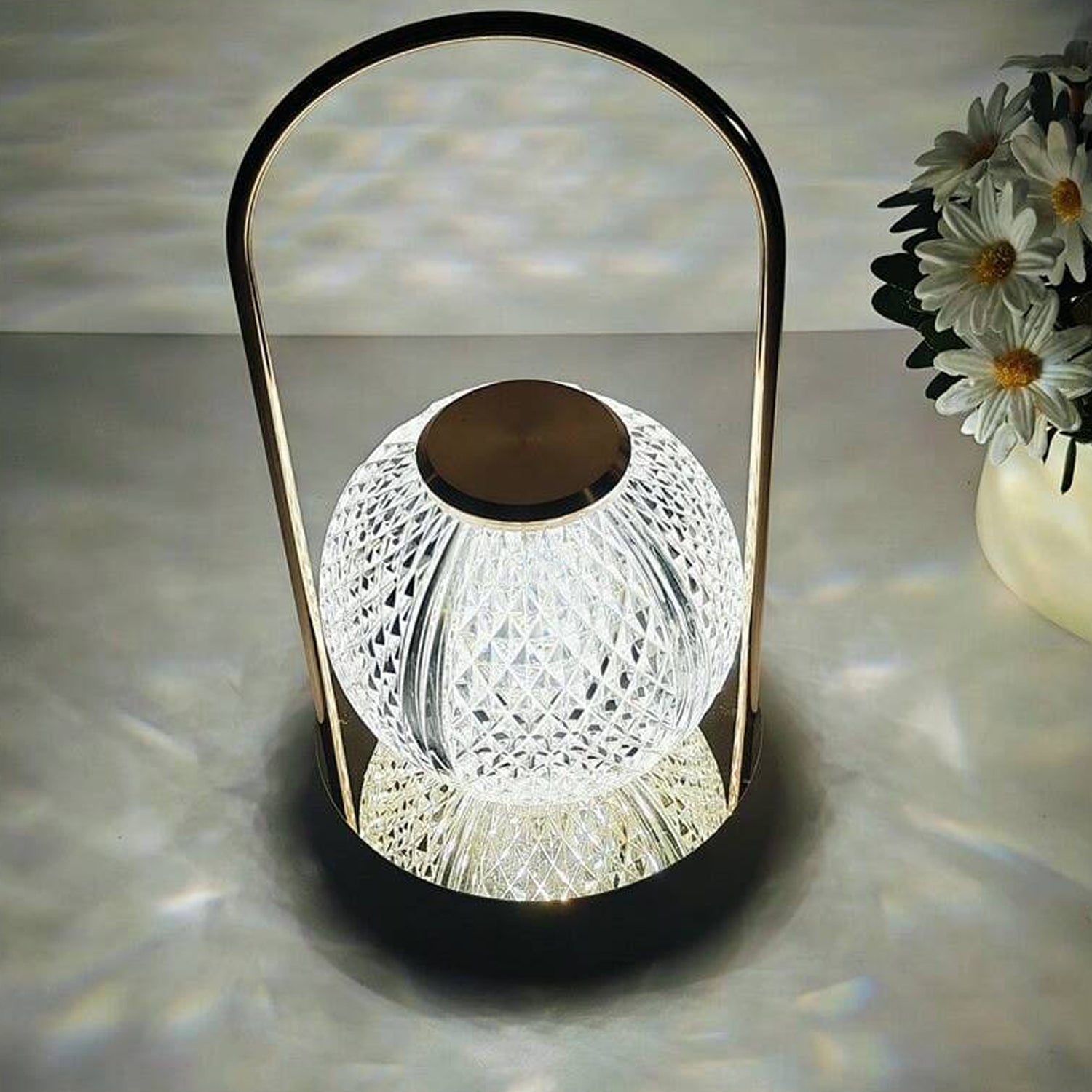 CrystalGlow: Rechargeable LED Table Lamp