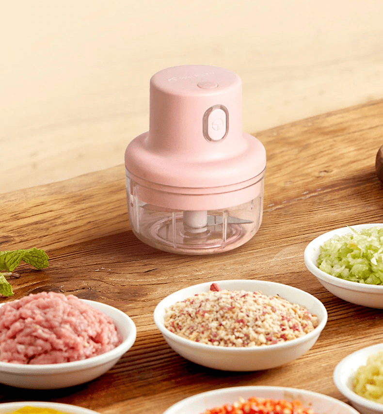 EZChop: Rechargeable Mini Electric Chopper for Vegetables, Fruits & Garlic with USB Charging & Portable Food Processor Design