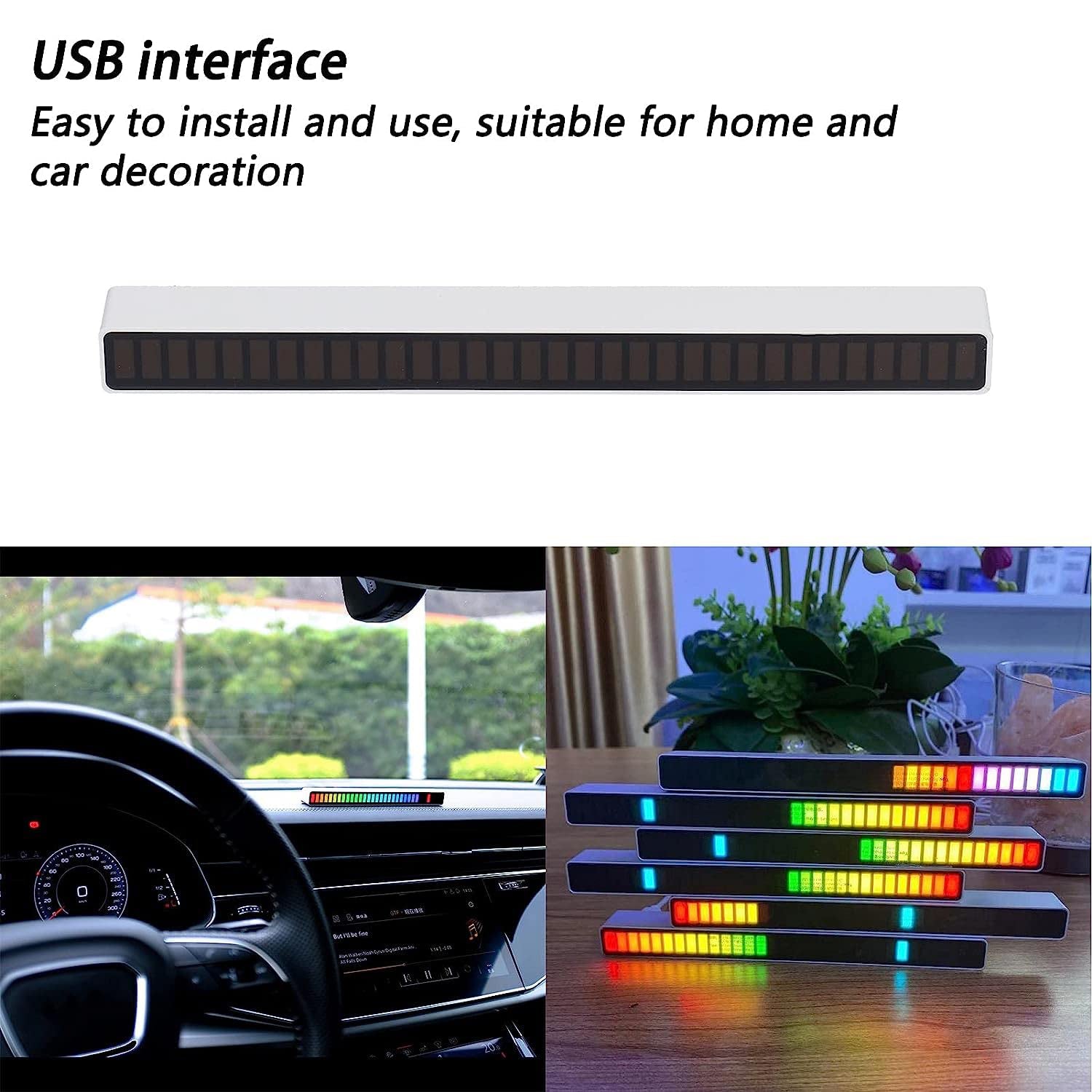 RhythmX: Voice-Activated RGB Light Bar with 40-Bit Pickup & Sound Reactive LED for Music, Desktop & Car Ambience