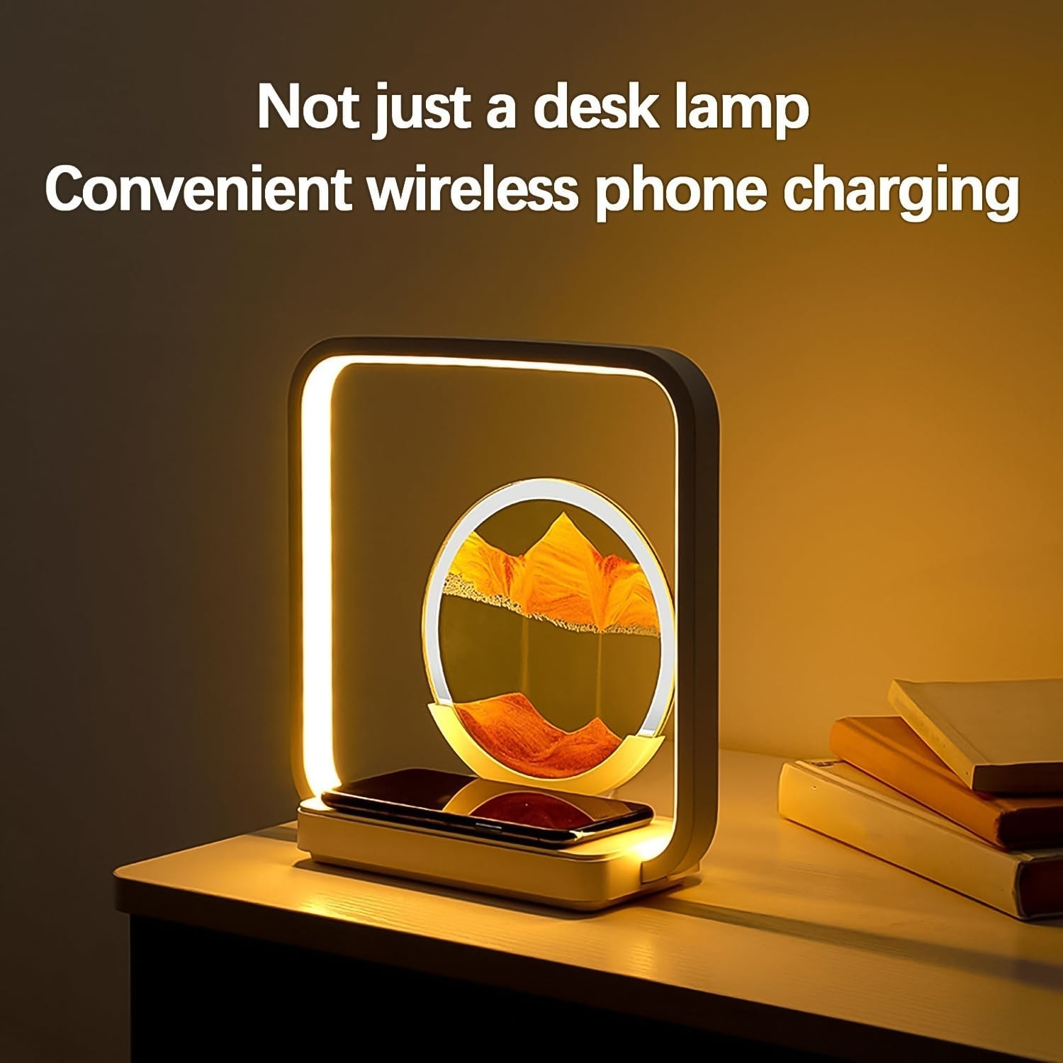 SandX: 3D Quicksand LED Lamp with Wireless Charging & Liquid Motion Art for Relaxing Desk & Bedroom Décor