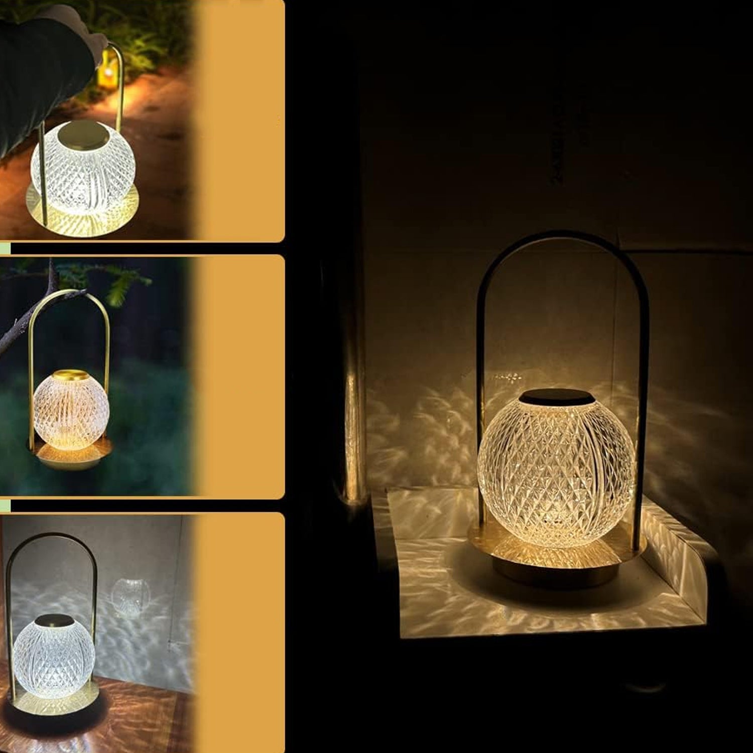 CrystalGlow: Rechargeable LED Table Lamp