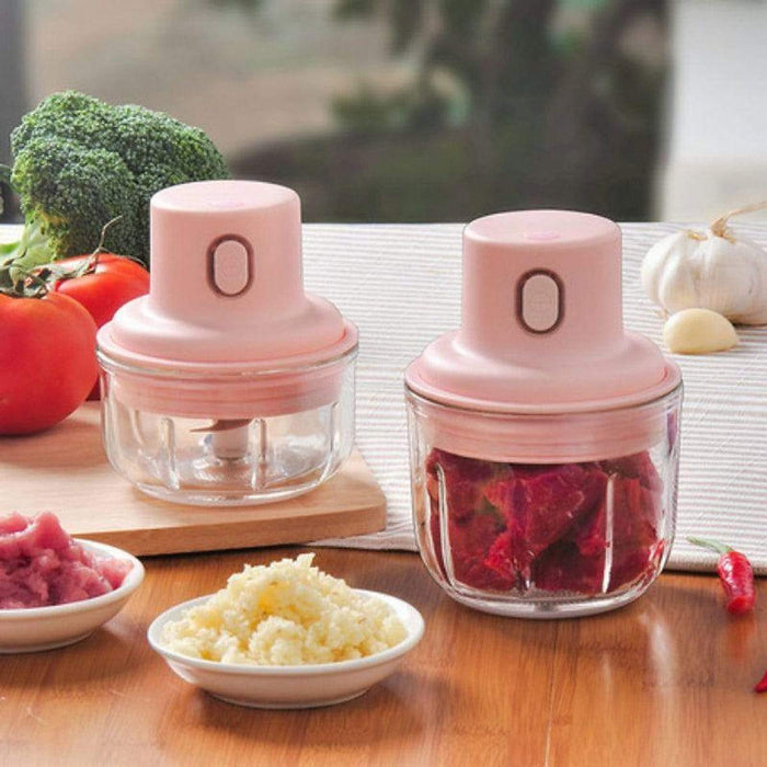 EZChop: Rechargeable Mini Electric Chopper for Vegetables, Fruits & Garlic with USB Charging & Portable Food Processor Design
