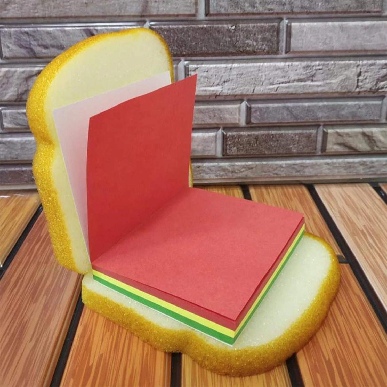 SandwichPad: Bread Sandwich-Shaped Memo Pad with Pocket-Size Design & Lipstick Pen for Fun Note-Taking