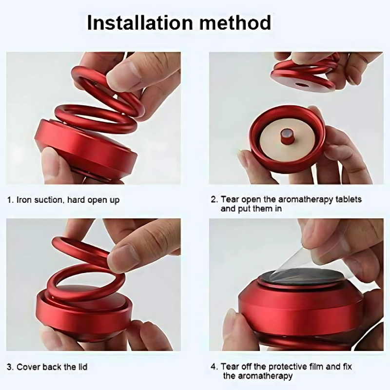 SolarBreeze: Solar-Powered Rotating Car Air Freshener with 360° Dual-Ring Design & Aroma Diffuser for Dashboard & Office