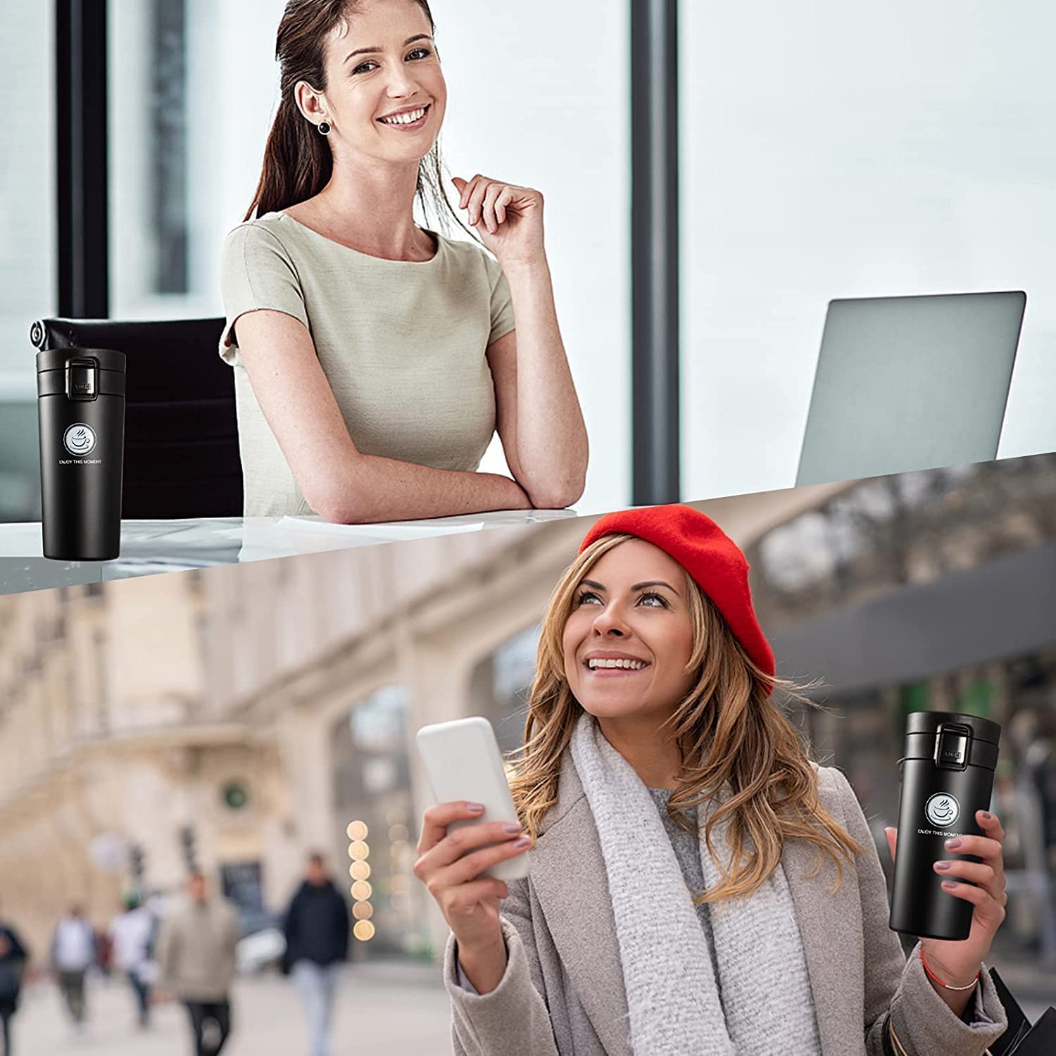 ThermaSip: Double-Wall Insulated Travel Mug (380ml) for Hot & Cold Drinks – Perfect for Coffee, Tea & On-the-Go Use