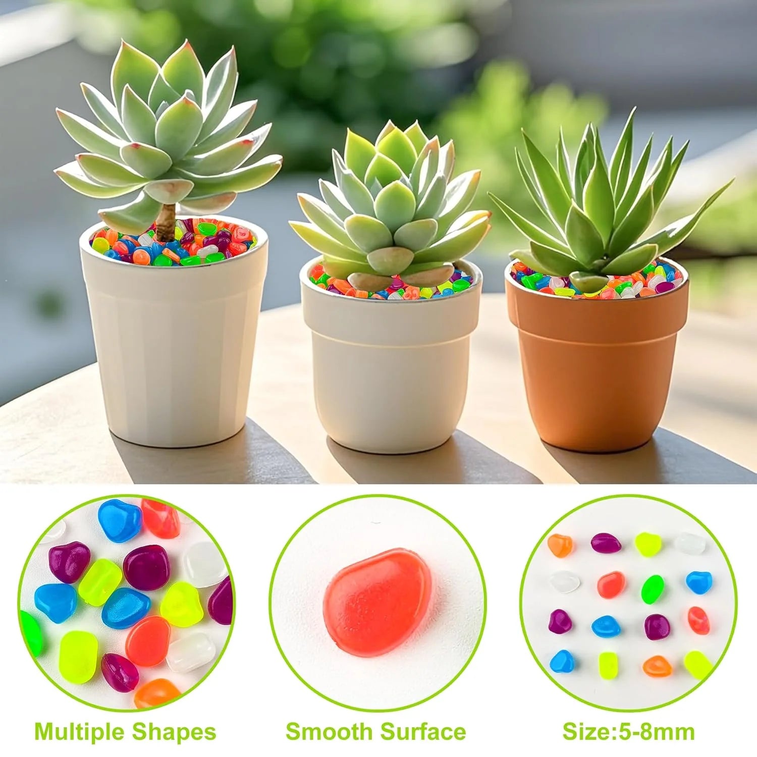 GlowRock: Glow-in-the-Dark Pebble Set for Balcony, Garden, Aquarium & Magical Ambience (Pack of 100)