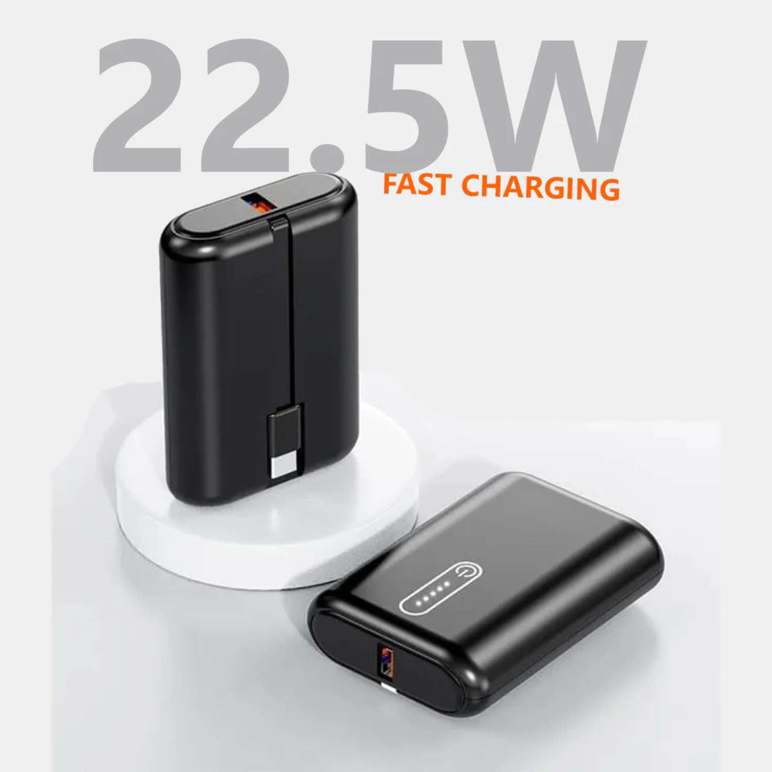 Podex: 10000mAh Ultra-Compact Power Bank with 22.5W Fast Charging, Dual Output, LED Indicator & Type-C Input/Output