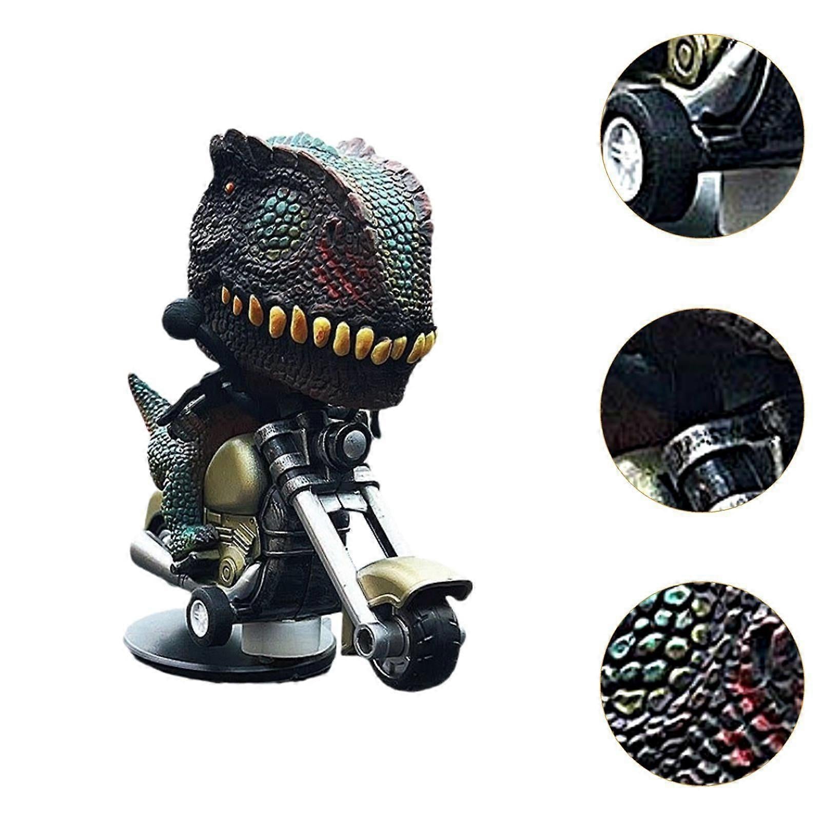 DynoDrift: Dashboard Drift Dinosaur Motorcycle Toy, Creative Car Decor for Car Interior, Enthusiasts & Collectible Gifting