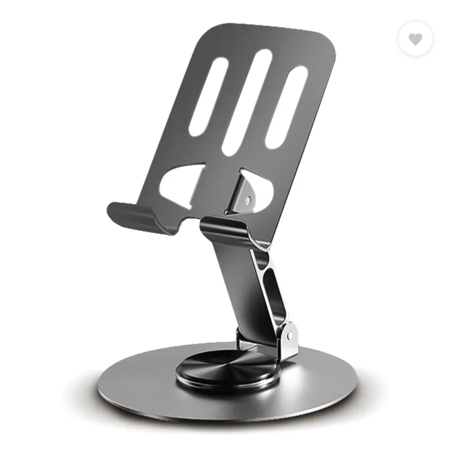 Axis: Adjustable Universal Mobile & Tablet Stand, 360° Rotating, Foldable Phone Holder with Stable Metal Base, Anti-Slip Pad & Height Adjustment for Desk & Tabletop Use