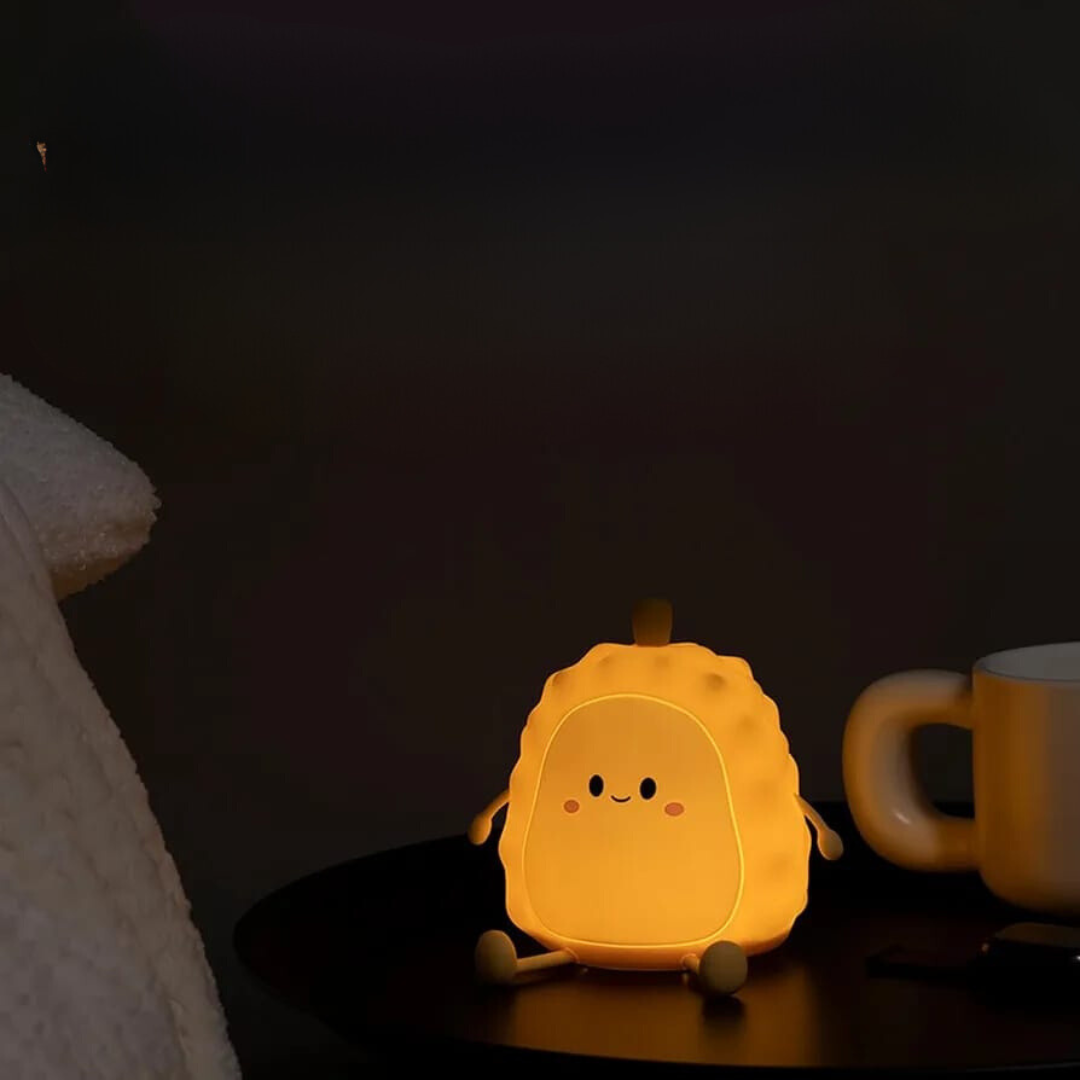 Lucky: Durian Silicone LED Night Light with USB Rechargeable Design for Cozy Room Décor & Gifting
