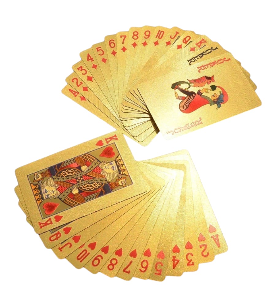 GoldFlex: Waterproof Gold Playing Cards with Flexible PVC Design for Poker, Party Games & Durable Play