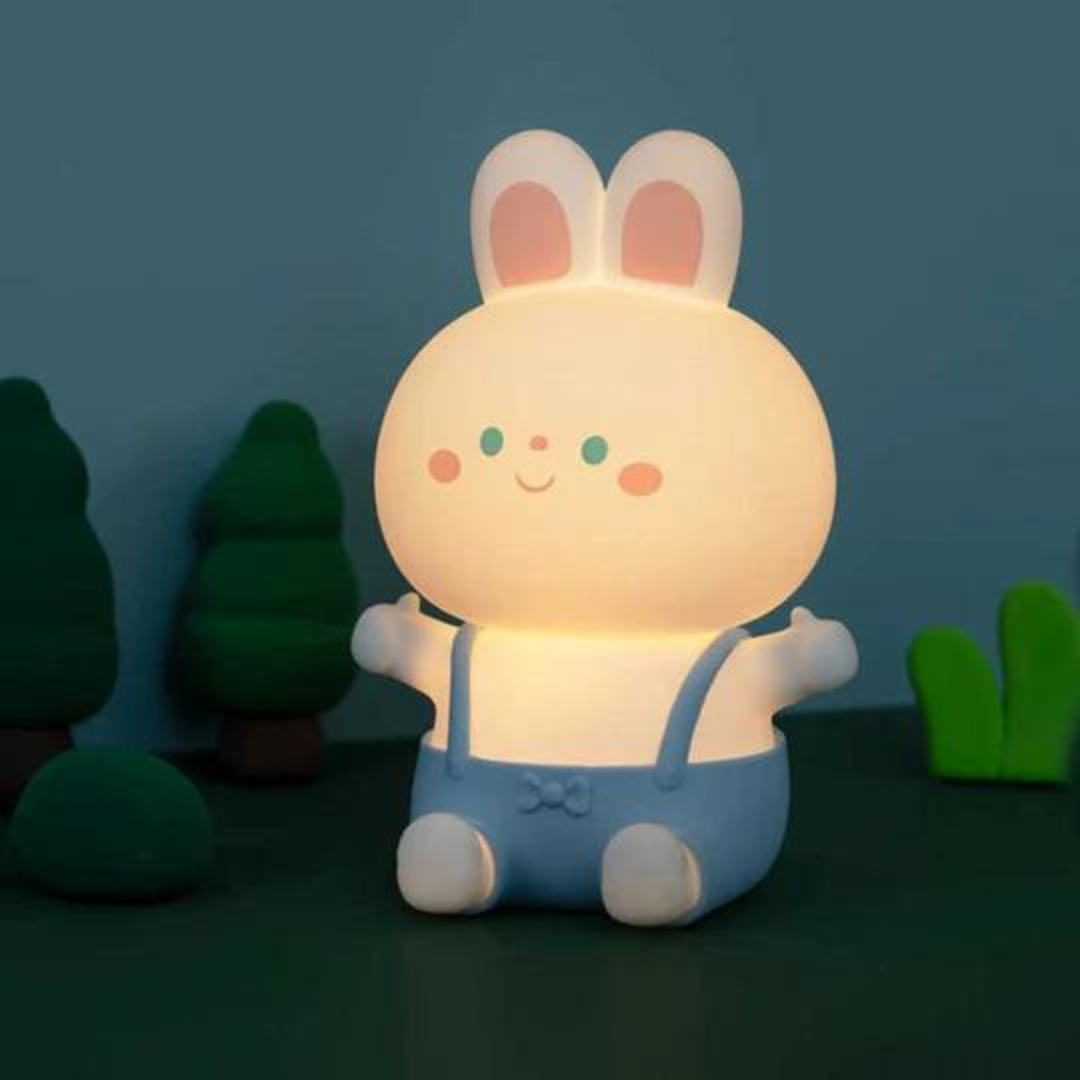 BunnyGlow: Adorable Silicone LED Night Lamp for Kids with Warm & Cozy Light, USB Rechargeable, Soft & Squishy Kawaii Bunny Design
