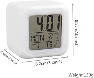 GlowDream: RGB Aura LED Digital Alarm Clock, Table Clock with Date, Day, Time & Temperature Display