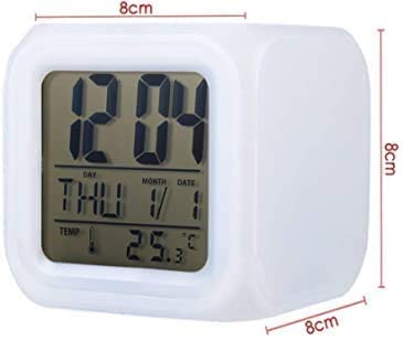 GlowDream: RGB Aura LED Digital Alarm Clock, Table Clock with Date, Day, Time & Temperature Display