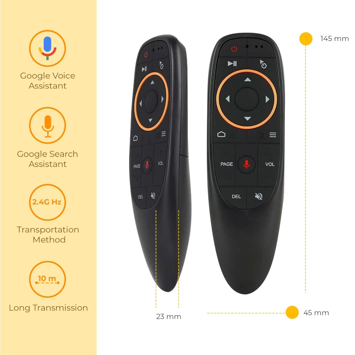 RemoteX: Universal Remote Control for Android TV, 2.4G Wireless Voice Remote with Air Mouse, Motion Sensing & G10S-Style Design for Smart TV, TV Box, PC & Projector