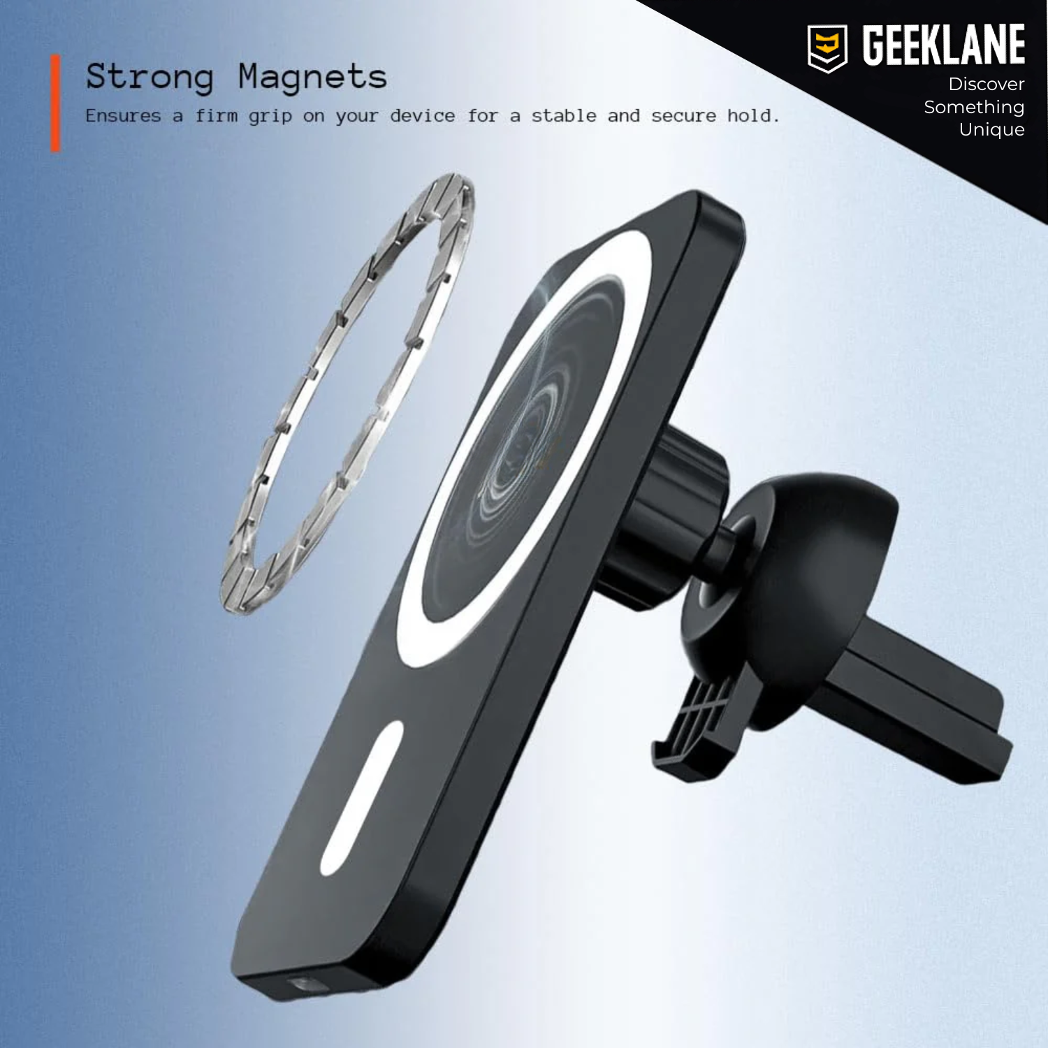 CarMeg: 15W Fast-Charging Magnetic Car Mount with 360° Rotation, Wireless Phone Holder for Car AC Vent with Secure Lock & Universal Smartphone Compatibility