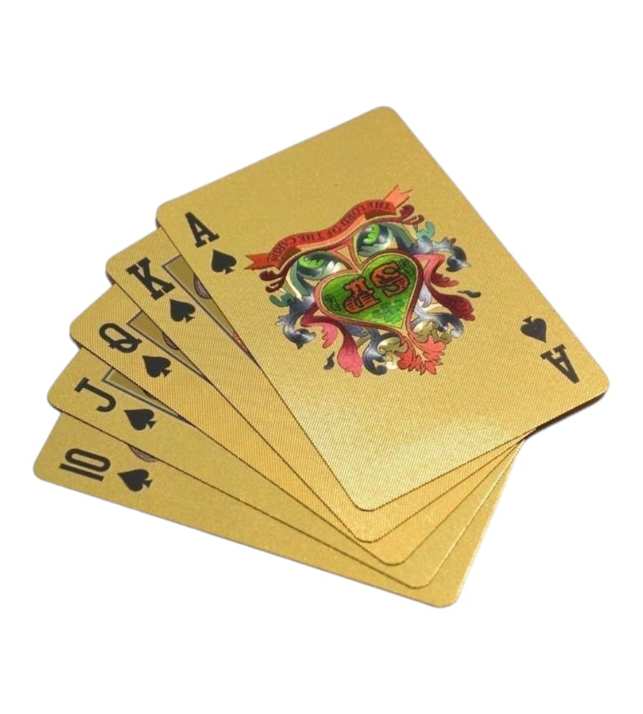 GoldFlex: Waterproof Gold Playing Cards with Flexible PVC Design for Poker, Party Games & Durable Play