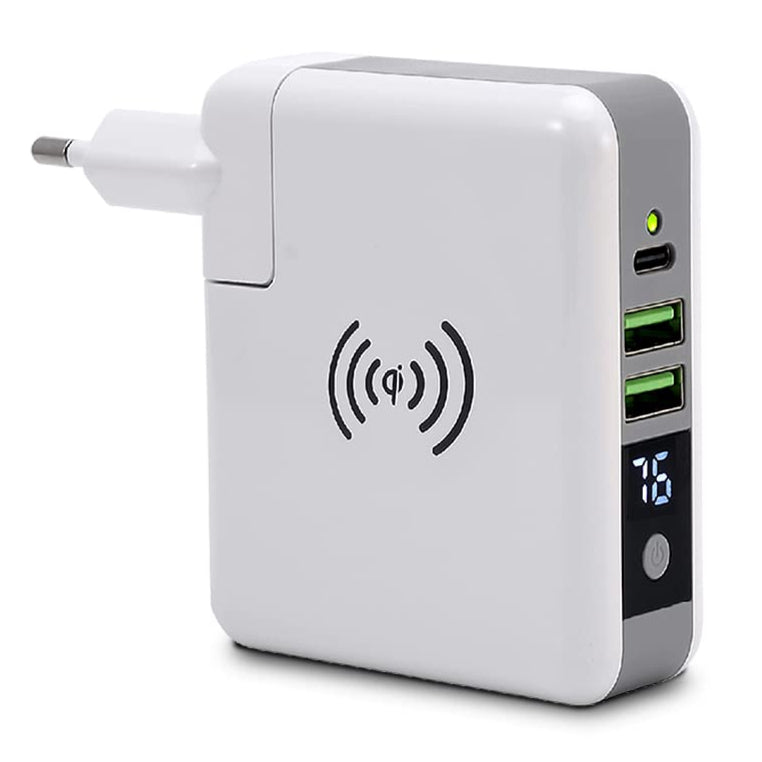 Charger & Power bank both. Wall adapter & Battery