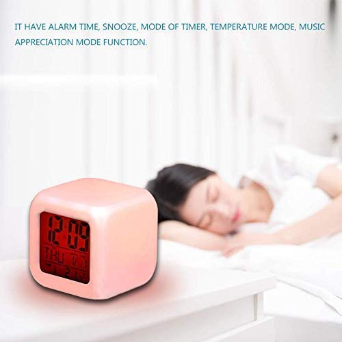 GlowDream: RGB Aura LED Digital Alarm Clock, Table Clock with Date, Day, Time & Temperature Display