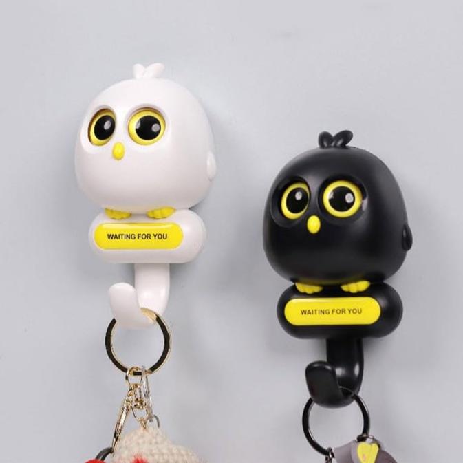 Birdy: Cute & Quirky Bird Wall Hook with Blinking Eyes, Easy Wall Installation & Strong Adhesive for Keychain, Bags etc.