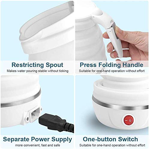FlexiKettle: Foldable Electric Silicone Kettle with Fast Boiling, 600ml Capacity & Boil-Dry Protection for Travel & Home Use