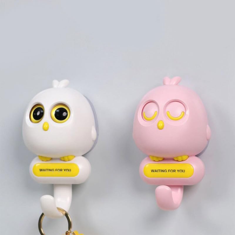 Birdy: Cute & Quirky Bird Wall Hook with Blinking Eyes, Easy Wall Installation & Strong Adhesive for Keychain, Bags etc.