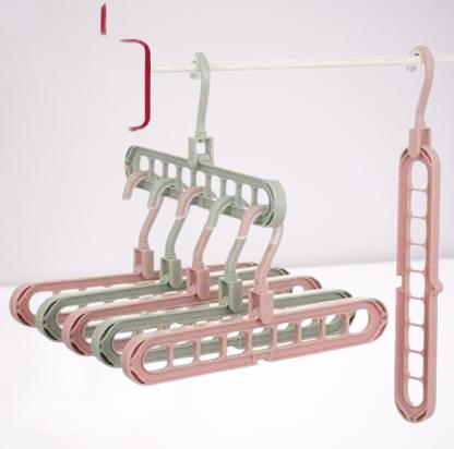 Hangaroo: 3-Pack Space-Saving Folding Hangers with 360° Swivel Hook & 9-Hole Anti-Skid Design for Closet Organization