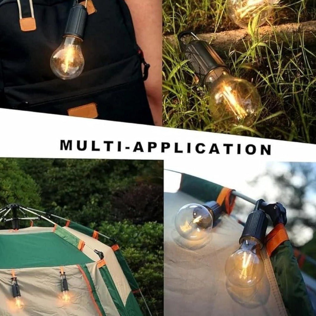 ClipGlow: Rechargeable Clip-On LED Bulb – Waterproof Hanging Camping Light with USB Charging & 3 Lighting Modes for Hiking, Repair, Emergency & Outdoor Use