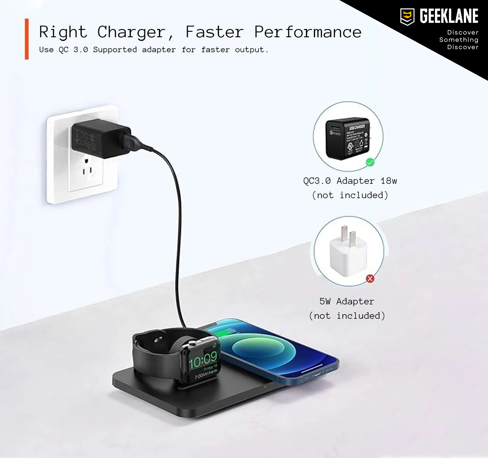 Dockit: 2-in-1 Wireless Charging Pad for iPhone & Apple Watch – Nightstand Mode & Qi Compatibility with Fast Charging in a Sleek Minimal Design