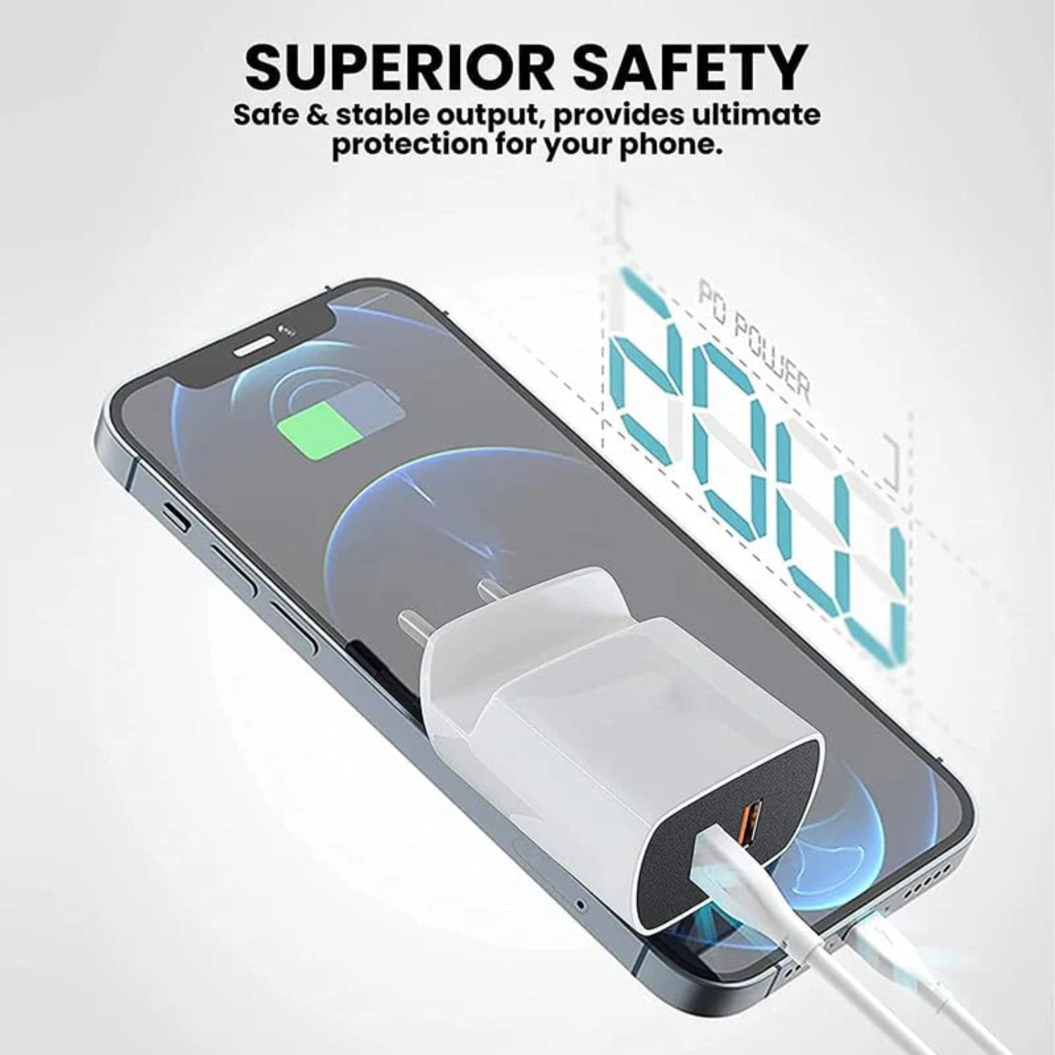 Zapoo: Dual-Port Fast Charging Adapter, QC 3.0 Type-C Charger with Smart Power Delivery, 3.0A Output & High-Speed Charging Cable