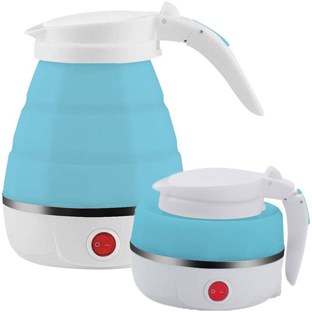 FlexiKettle: Foldable Electric Silicone Kettle with Fast Boiling, 600ml Capacity & Boil-Dry Protection for Travel & Home Use