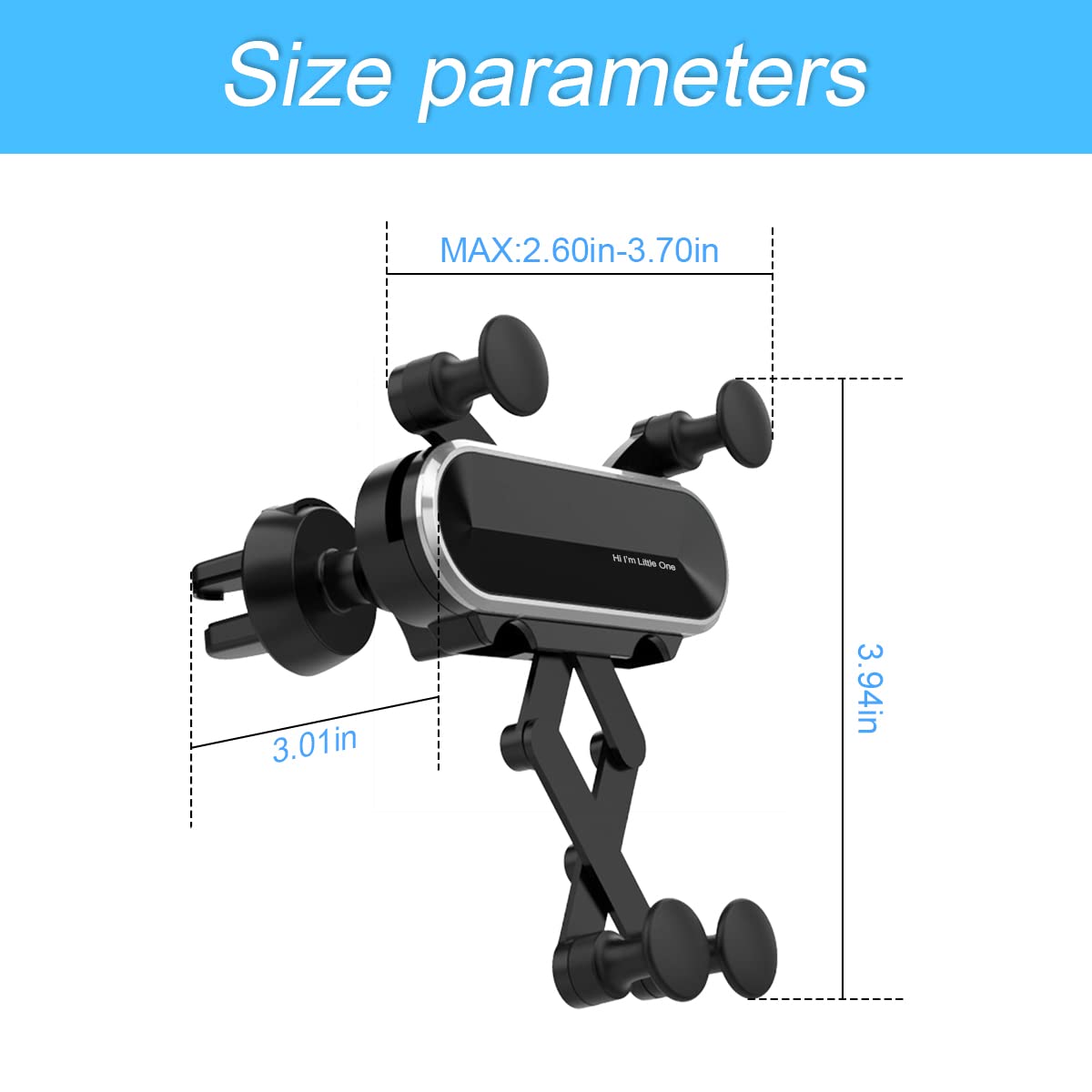 GripLock: Universal Car Phone Holder with Adjustable Gravity Grip & Air Vent Mount for Smartphones