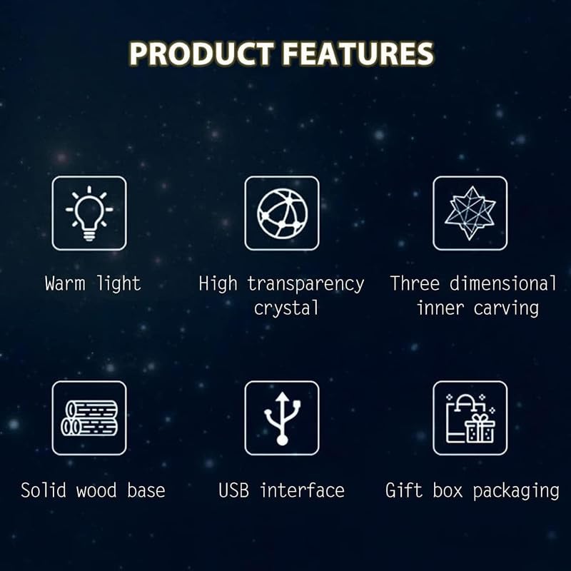Climb: 3D LED Crystal Ball Night Lamp – Engraved Holographic Light with USB & Wooden Base for Home Décor, Office & Bedroom