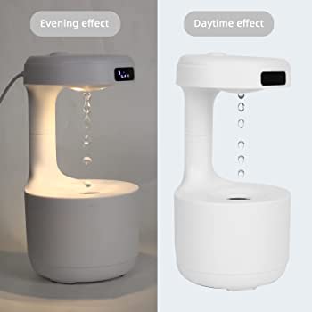 Mirage: The Illusion Anti-Gravity Humidifier with Floating Water Effect, LED Clock Display & Auto Shut-Off (800ml)
