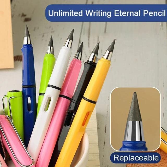 EverWrite: Pack of 4 Reusable Inkless Pencil – Everlasting Infinity Pencil with Eraser for Writing, Sketching & Drawing