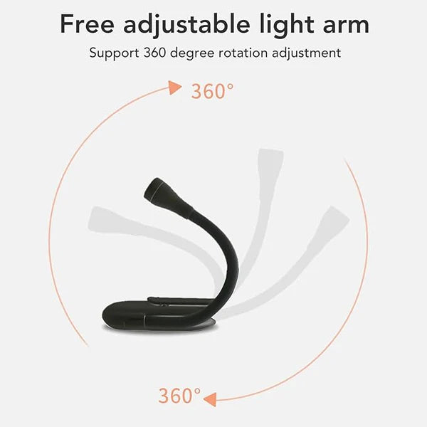 Immerse: Rechargeable Clip-On Book Light & Reading Lamp with 3-Color Modes, Type-C Charging & Flexible Gooseneck Night Reading for Book Lovers