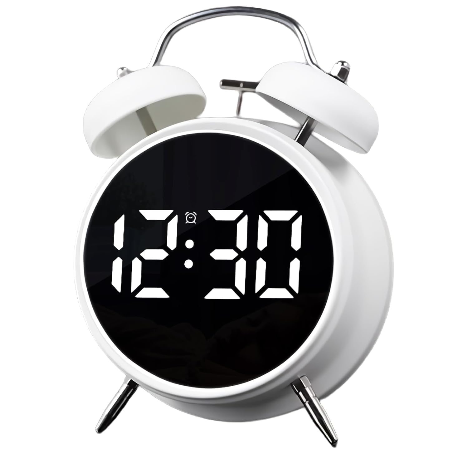 Wakee: Retro LED Alarm Clock with Twin Bells – Extra Loud Battery-Powered Clock for Heavy Sleepers, Stylish Wake-Ups & Desk or Bedroom Decor