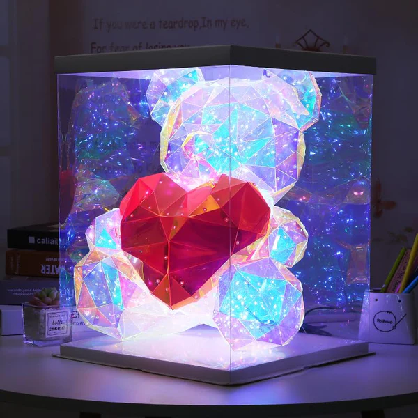 EverLove: LED Love Bear Night Light with Glowing Heart – Perfect Gift for Anniversary, Birthday & Room Décor