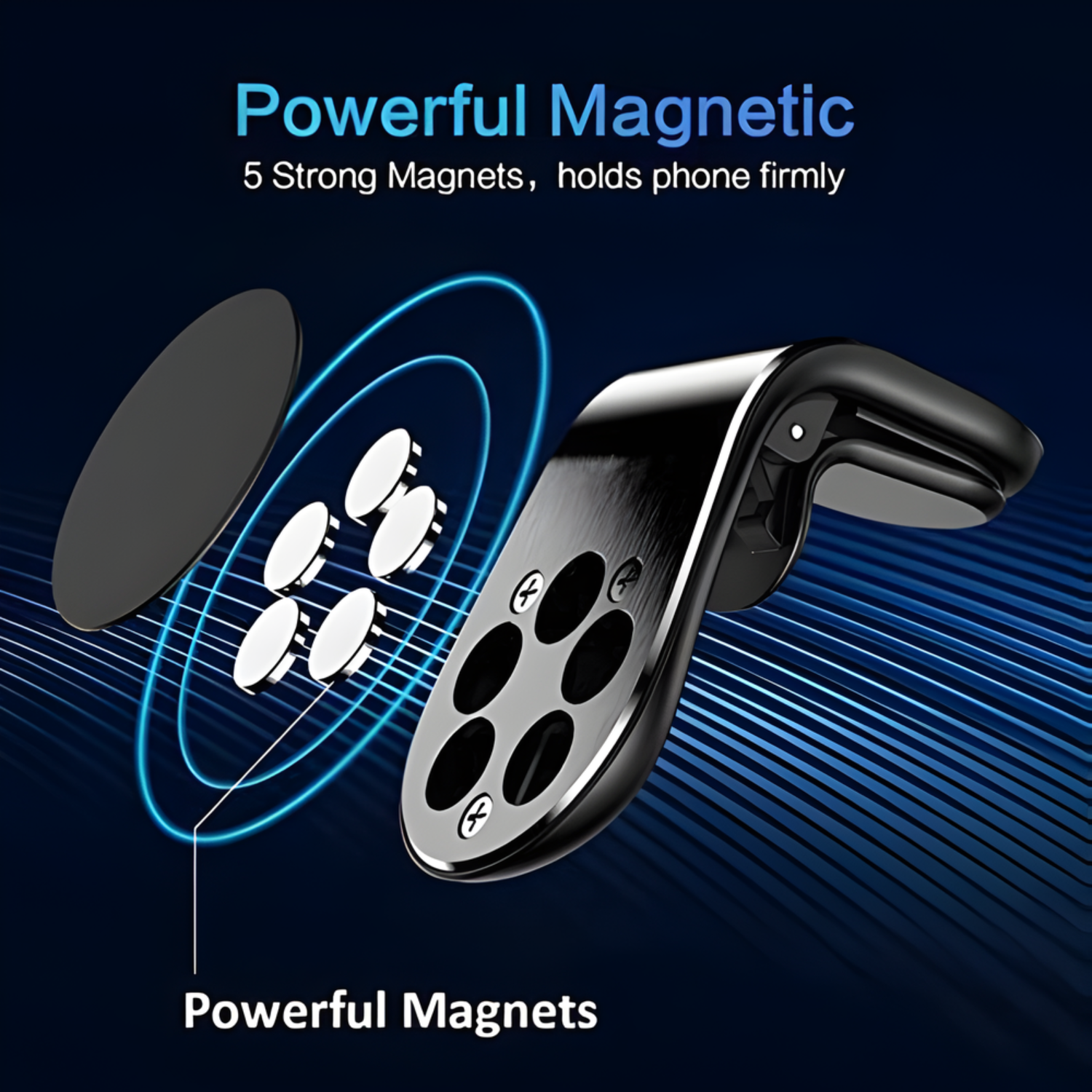Maglo: Magnetic Universal Car Phone Mount, Strong Magnet Mobile Holder with Secure Grip & Easy Installation for All Smartphones