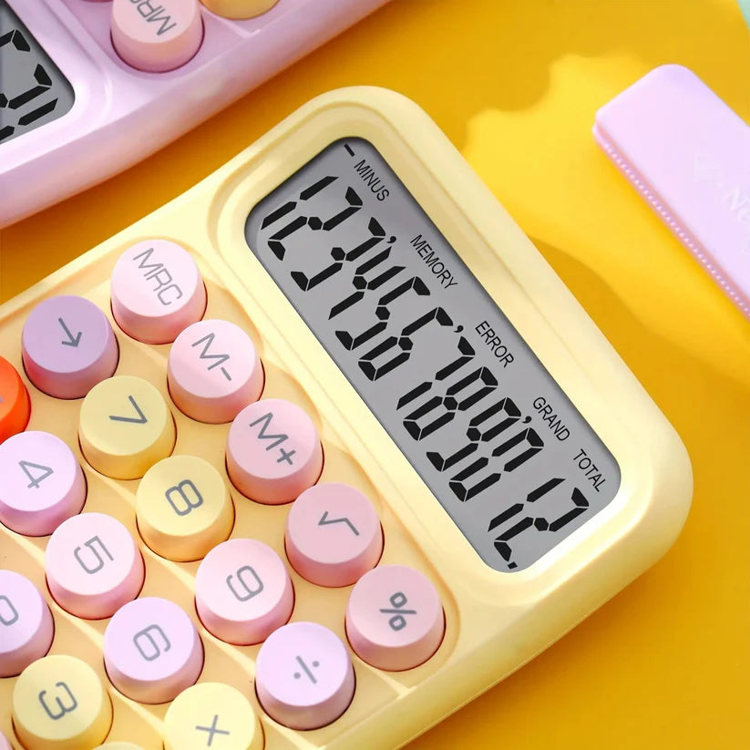 Pastel: Cute & Quirky Aesthetic Calculator with 12-Digit Display, Large Buttons & Pastel Color Design for Office & Students