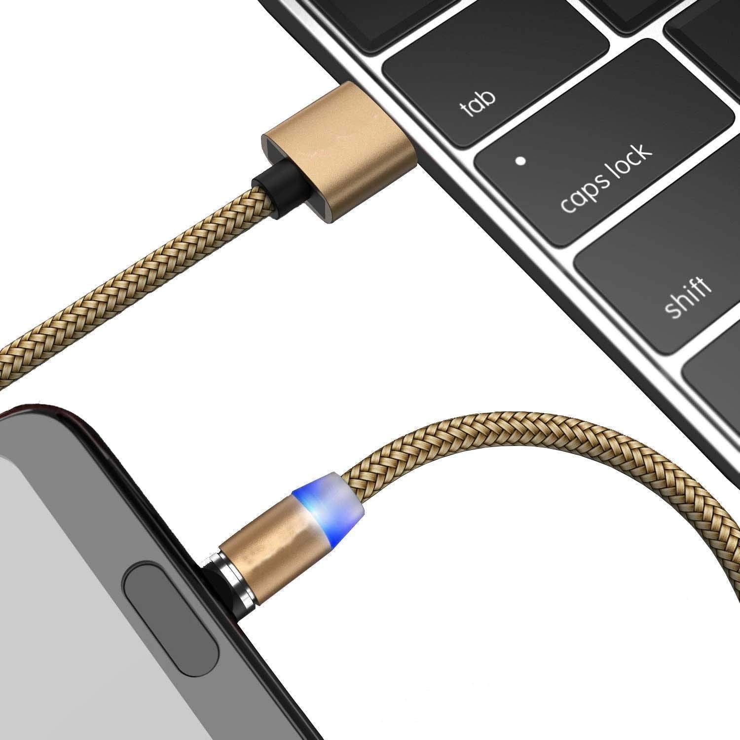 Travo: 3-in-1 Magnetic Fast Charging Cable with Status Light, 360° Swivel Head, Type-C, Micro USB & lightning Connectors