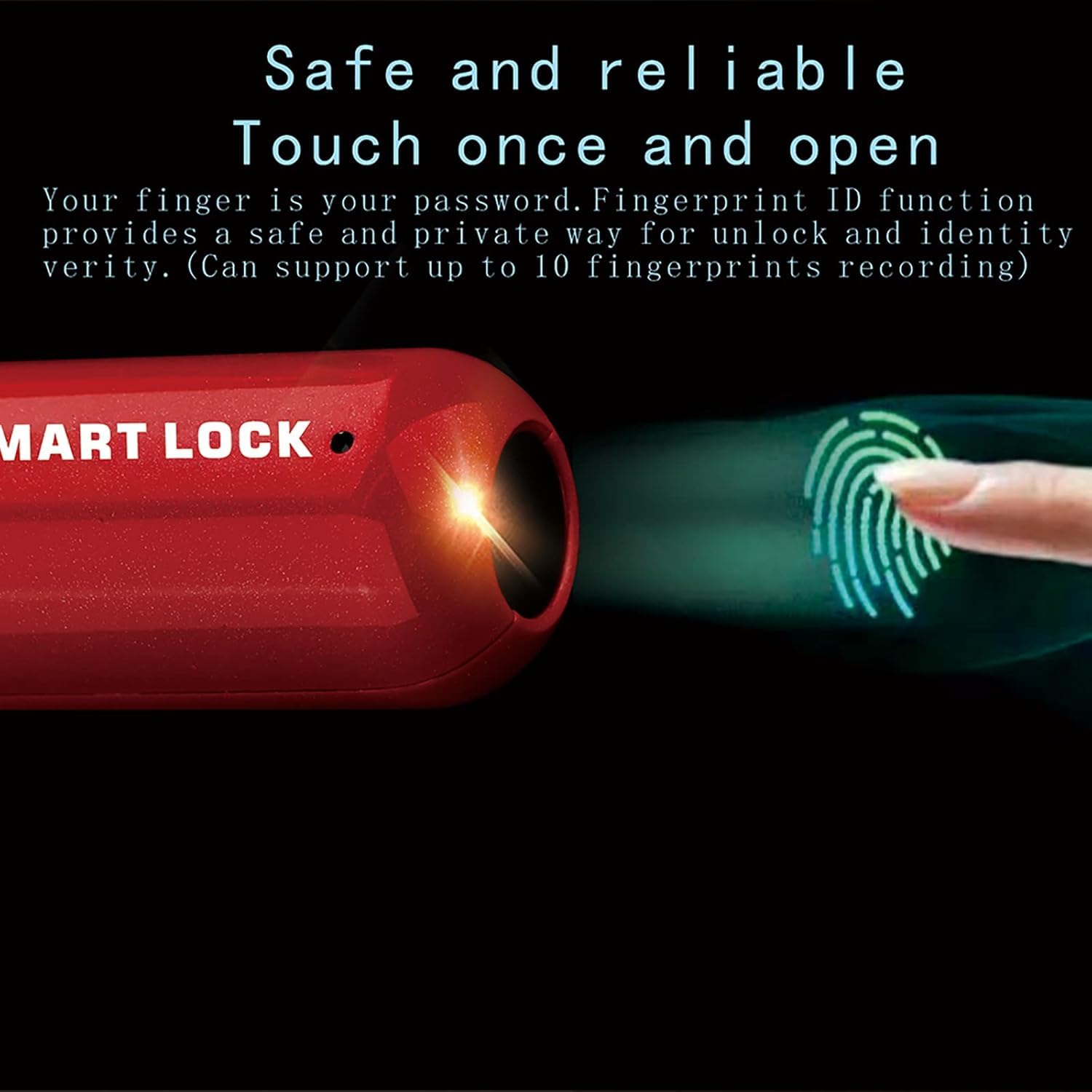 BioLock: Smart Fingerprint Lock with 0.2s Quick Unlock, Durable Shell, Zinc Alloy Build & Type-C Charging
