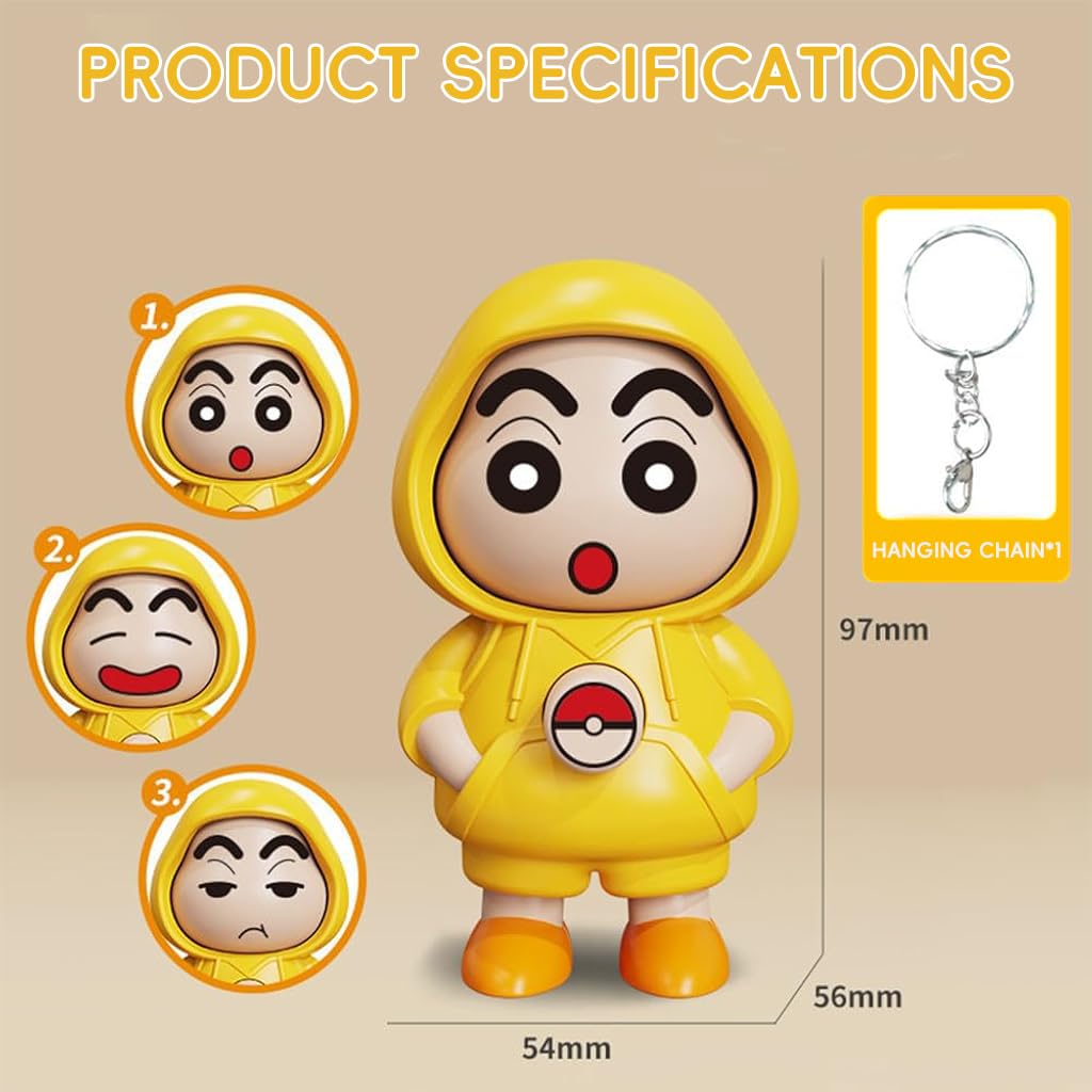 Chan: Crayon Shin-Chan Rotating Face Keychain | Cute Anime Mood Switcher Keyring Charm for Bags, Keys & Collectible Fans