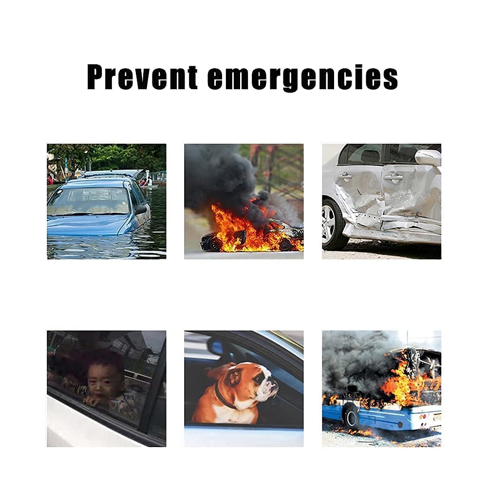 BreakOut: Emergency Car Glass Breaker & Seatbelt Cutter, Dual Steel-Headed Safety Hammer for Quick Escape During Accidents or Emergencies