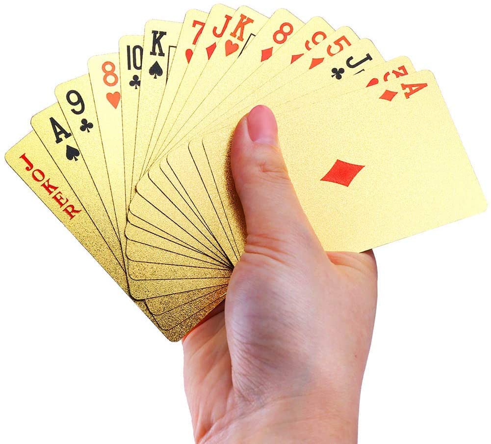 GoldFlex: Waterproof Gold Playing Cards with Flexible PVC Design for Poker, Party Games & Durable Play