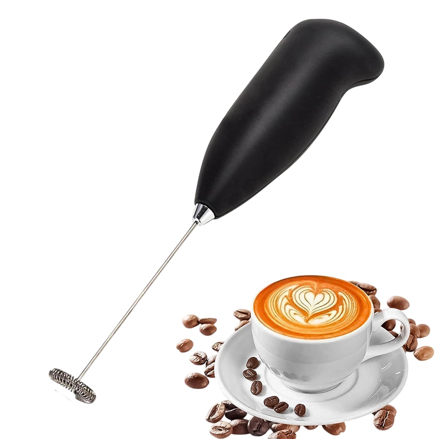 Brewio: Portable Handheld Coffee Frother for Latte, Cappuccino & Beverages, High-Speed Electric Milk Frother with Stainless Steel Whisk, Battery-Operated Mini Foam Maker