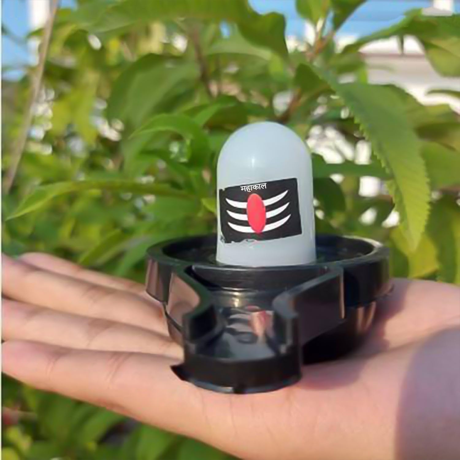 Shiva: Water-Activated Glowing Lord Shiva Shivling LED Idol (Set of 4) for Home Décor & Pooja