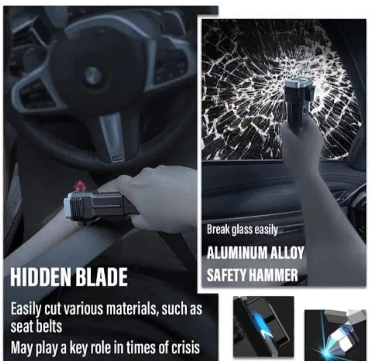 Torchii: Magnetic LED Emergency Rechargeable Torch & Cob Light with Window Breaker & Seat-Belt Cutter, for Car Safety, Camping & Outdoor Use